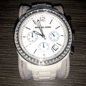 Michael Kors 5079 Chronograph White Acrylic Watch
